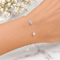 ДАМСКА ГРИВНА НА ПРОЗРАЧНА КОРДА С КРИСТАЛИ СВАРОВСКИ/SWAROVSKI АБ